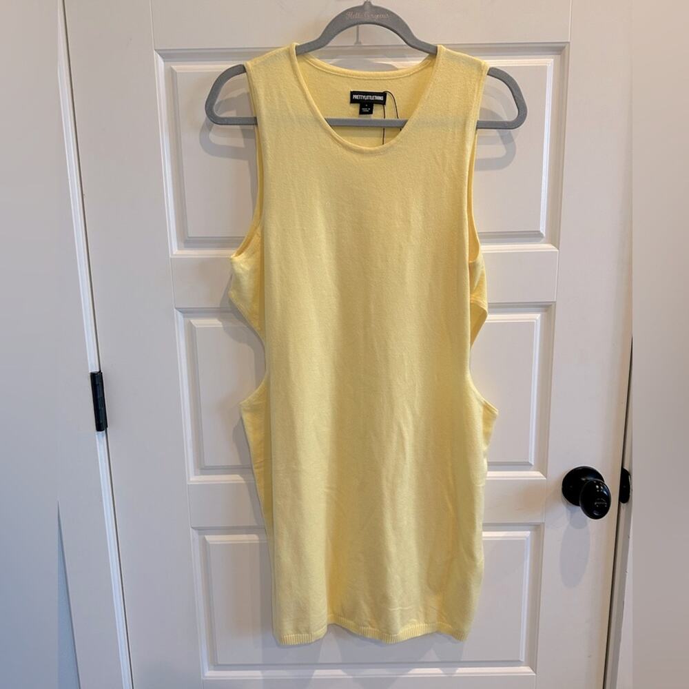 NEW PrettyLittle Thing Side Cut Out Sweater Mini Tank Dress